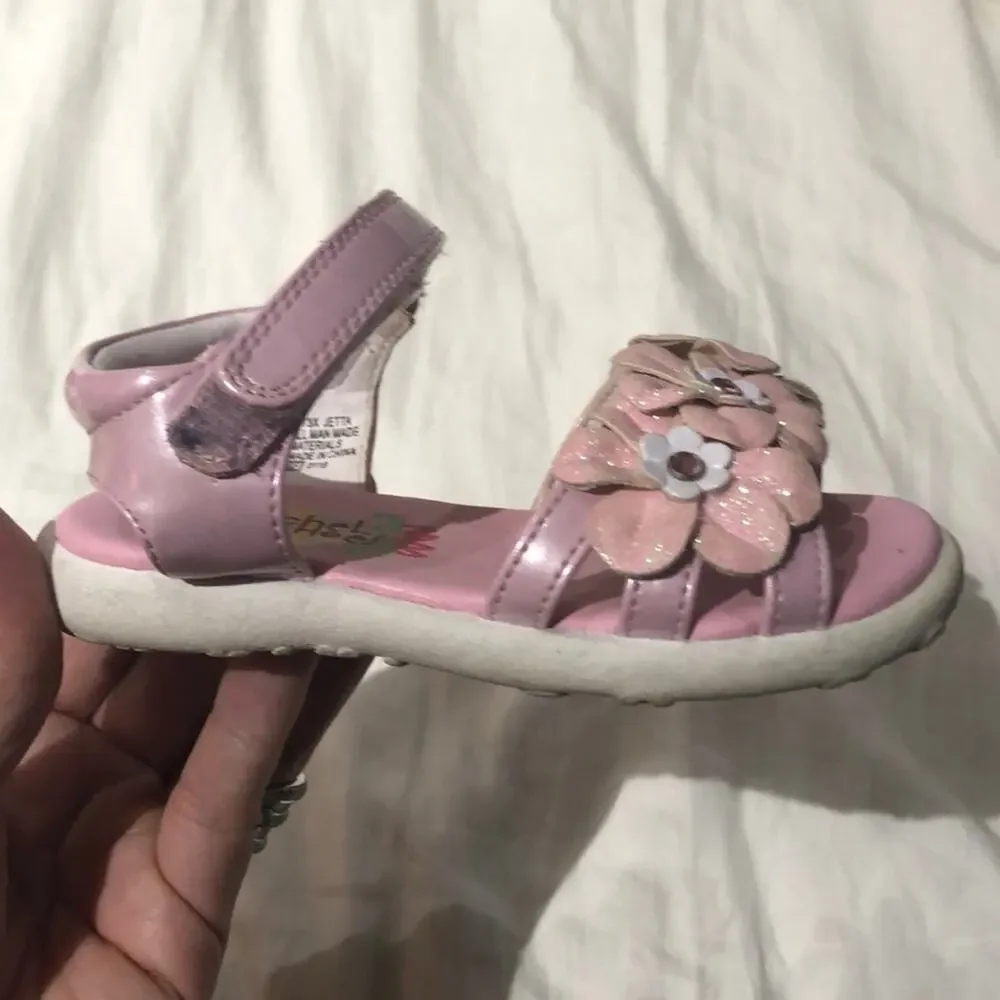 Rachel shoes 6 pink rubber sole sandal euc